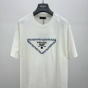 	 Bagsaaa Prada Triangle Logo White T-Shirt 02 - 3