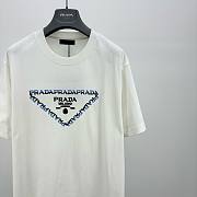 	 Bagsaaa Prada Triangle Logo White T-Shirt 02 - 4