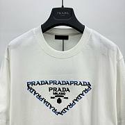 	 Bagsaaa Prada Triangle Logo White T-Shirt 02 - 5
