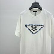 	 Bagsaaa Prada Triangle Logo White T-Shirt 02 - 2