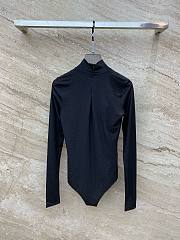	 Bagsaaa Prada Tall Stone Roll Neck Bodysuit In Black - 2