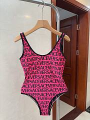 Bagsaaa Versace Zebra Miranda Reversible One-Piece Swimsuit Pink - 1