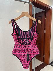 Bagsaaa Versace Zebra Miranda Reversible One-Piece Swimsuit Pink - 5