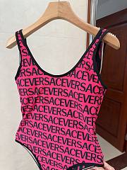 Bagsaaa Versace Zebra Miranda Reversible One-Piece Swimsuit Pink - 4