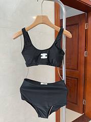 Bagssaaa Celine Neck Bikini Black Set - 1