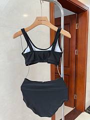 Bagssaaa Celine Neck Bikini Black Set - 4