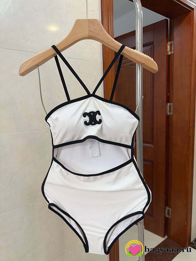 Bagsaaa Celine One Piece White Swimwear - 1