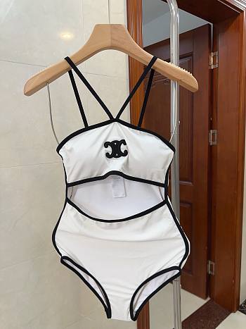 Bagsaaa Celine One Piece White Swimwear