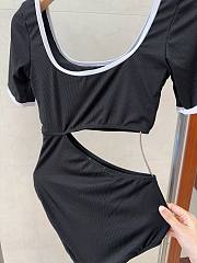 Bagsaaa Chanel Short Sleeve Black One Piece Swimwear - 5
