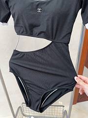 Bagsaaa Chanel Short Sleeve Black One Piece Swimwear - 3