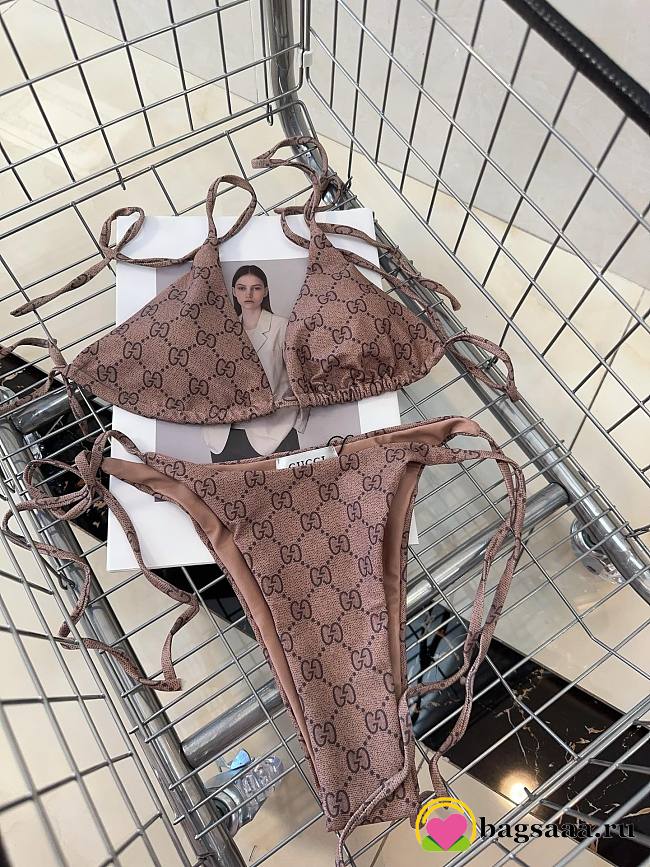 Bagsaaa Gucci GG Ebony Brown Bikini Set - 1