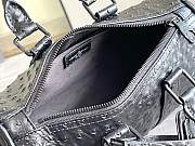 Bagsaaa Louis Vuitton Keepall Bandoulière 25 Black Ostrich leather - 25 x 15 x 11 cm - 6