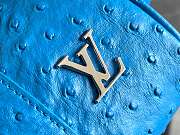 	 Bagsaaa Louis Vuitton Keepall Bandoulière 25 Blue Ostrich leather - 25 x 15 x 11 cm - 4