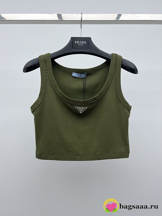 Bagsaaa Prada Olive Green Tank Top - 1