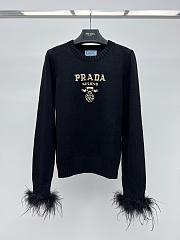 Bagsaaa Prada Sweater With Fur Cuff - 1