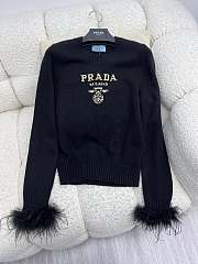 Bagsaaa Prada Sweater With Fur Cuff - 3