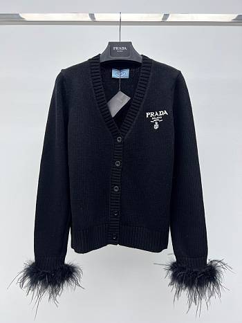 	 Bagsaaa Prada Cardigan With Fur Cuff