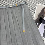Bagsaaa Prada Pleat Long Skirt Grey With Belt - 5