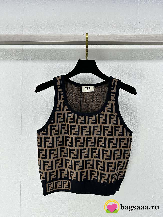 	 BAGSAAA FENDI FF MOTIF SHORT TANK TOP - 1