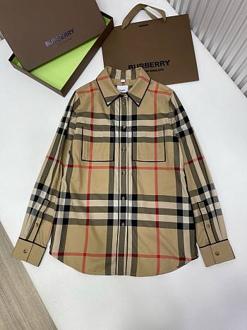 	 Bagsaaa Burberry Vintage Checked Shirt Yellow With Front Pocket