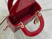 Bagsaaa Dior Mini Lady Bag Red Patent Cannage Calfskin 17cm - 5