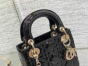 	 Bagsaaa Dior Mini Lady Bag Black Patent Cannage Calfskin 17cm - 6