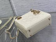 	 Bagsaaa Dior Mini Lady Bag White Patent Cannage Calfskin 17cm - 6