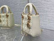 	 Bagsaaa Dior Mini Lady Bag White Patent Cannage Calfskin 17cm - 4