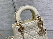 	 Bagsaaa Dior Mini Lady Bag White Patent Cannage Calfskin 17cm - 5
