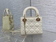 	 Bagsaaa Dior Mini Lady Bag White Patent Cannage Calfskin 17cm - 2