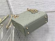 	 Bagsaaa Dior Mini Lady Bag Grey Patent Cannage Calfskin 17cm - 6