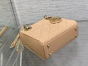 	 Bagsaaa Dior Mini Lady Bag Beige Patent Cannage Calfskin 17cm - 6