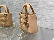 	 Bagsaaa Dior Mini Lady Bag Beige Patent Cannage Calfskin 17cm - 4