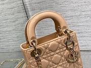 	 Bagsaaa Dior Mini Lady Bag Beige Patent Cannage Calfskin 17cm - 3