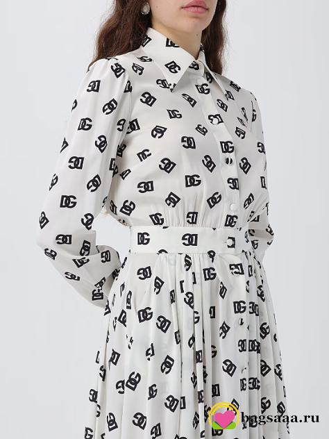 Bagsaaa Dolce & Gabbana Allover DG Printed Midi Dress - 1