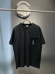 Bagsaaa YSL Black Front Pocket T-Shirt - 1