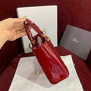 Bagsaaa Dior Small Lady Bag Red Patent Cannage Calfskin 20cm - 4