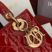 Bagsaaa Dior Small Lady Bag Red Patent Cannage Calfskin 20cm - 3