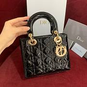 	 Bagsaaa Dior Small Lady Bag Black Patent Cannage Calfskin 20cm - 1