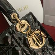 	 Bagsaaa Dior Small Lady Bag Black Patent Cannage Calfskin 20cm - 4
