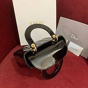 	 Bagsaaa Dior Small Lady Bag Black Patent Cannage Calfskin 20cm - 3