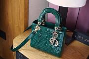 	 Bagsaaa Dior Small Lady Bag Green Patent Cannage Calfskin 20cm - 6