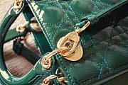 	 Bagsaaa Dior Small Lady Bag Green Patent Cannage Calfskin 20cm - 3