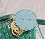 	 Bagsaaa Dior Small Lady Bag Green Patent Cannage Calfskin 20cm - 4