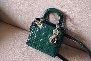 	 Bagsaaa Dior Small Lady Bag Green Patent Cannage Calfskin 20cm - 2