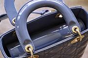 Bagsaaa Dior Small Lady Bag Blue Patent Cannage Calfskin 20cm - 6