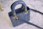 Bagsaaa Dior Small Lady Bag Blue Patent Cannage Calfskin 20cm - 5
