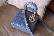 Bagsaaa Dior Small Lady Bag Blue Patent Cannage Calfskin 20cm - 2