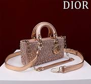 Bagsaaa Dior Lady D-Joy Silver-Tone Satin with Gradient Bead Embroidery - 22x12x6.5cm - 6