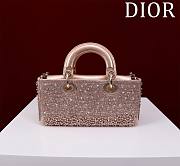 Bagsaaa Dior Lady D-Joy Silver-Tone Satin with Gradient Bead Embroidery - 22x12x6.5cm - 5